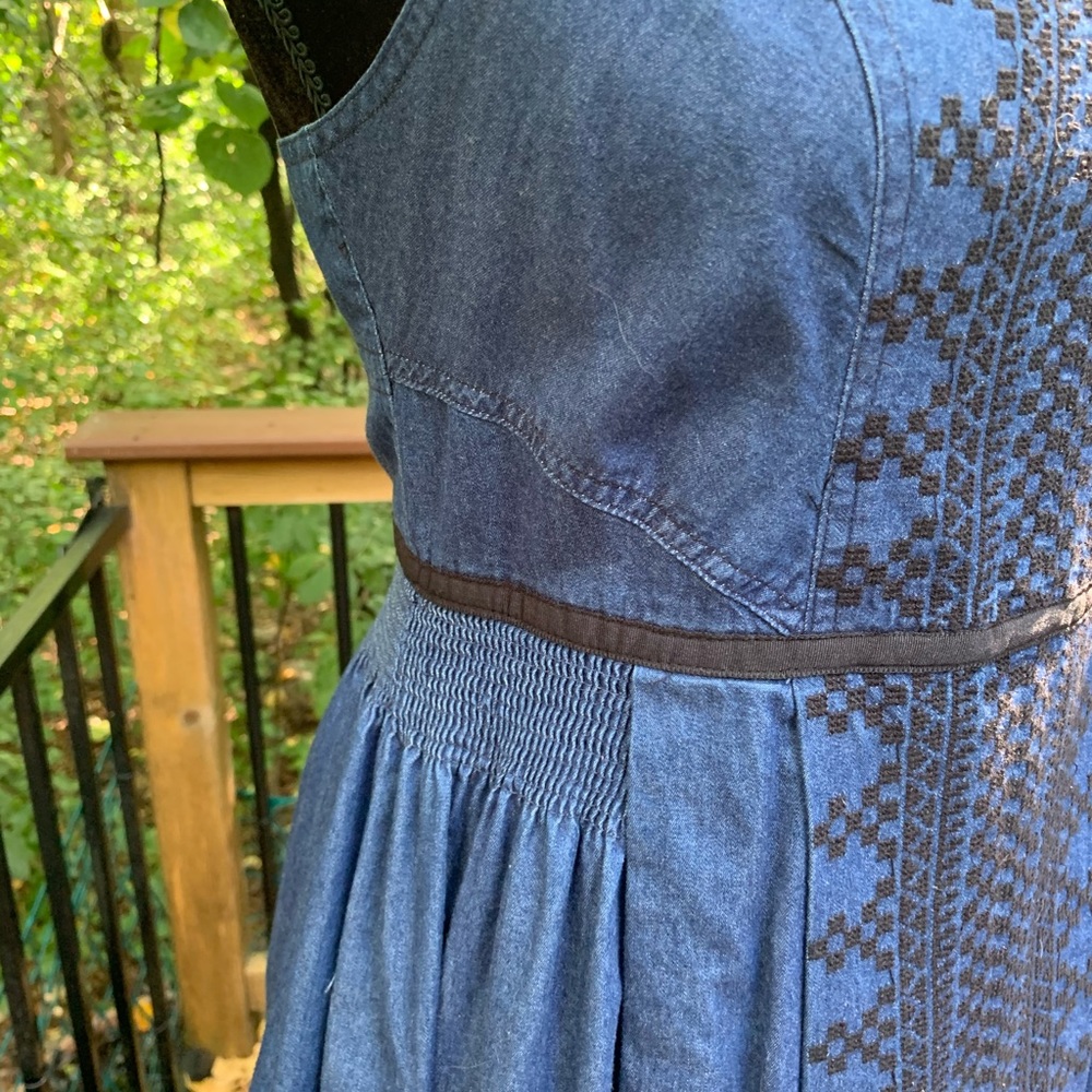 Free People Romantics Mount St Helens Denim A-Line Zip Dress - Picture 7 of 8